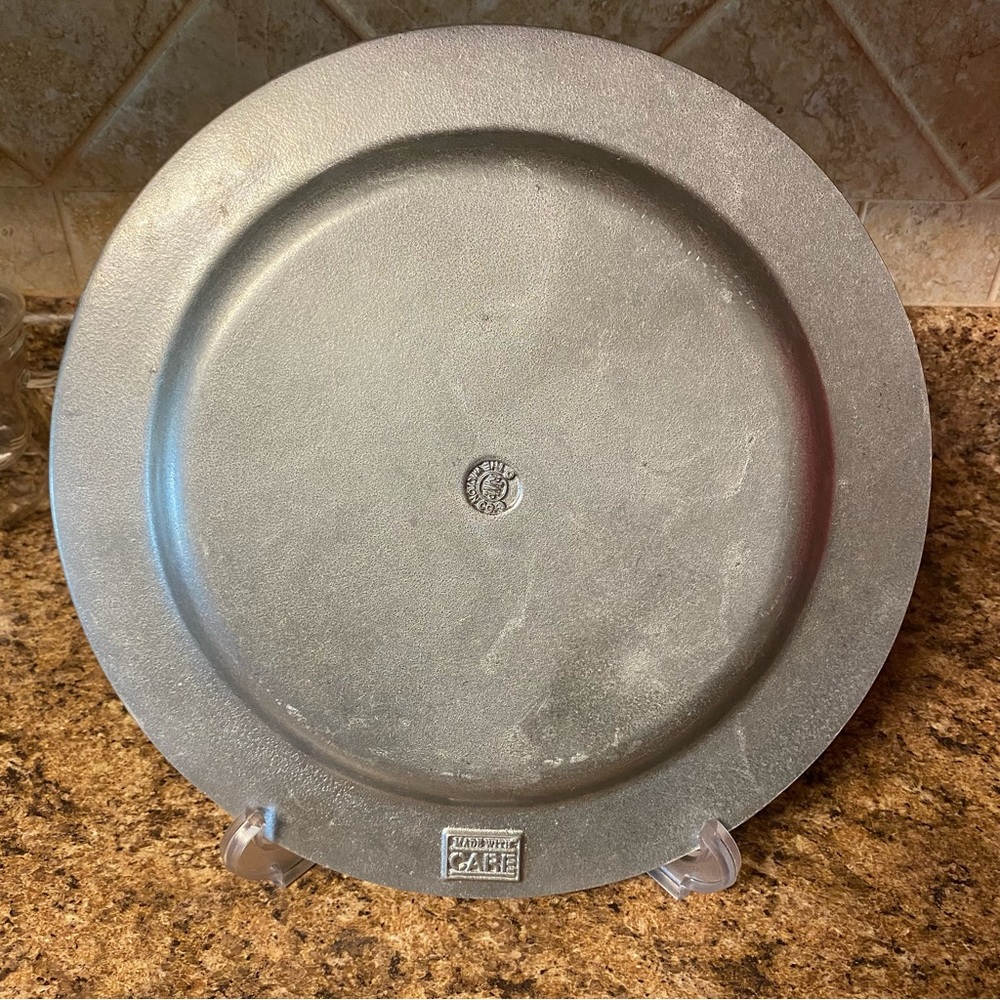 VINTAGE PEWTER WILTON ARMETALE RWP COLUMBIA PA 11" PLATE - Picture 5 of 7